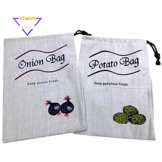 Kitchen Vegetable Storage Bags Onion Potato Storage Drawstring Bags Kitchen Garlic Ginger Fruit Vegetable Bags