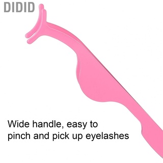 didid - juego de 4 pinzas de pestañas de acero inoxidable, punta curva, herramientas, color rosa (9)