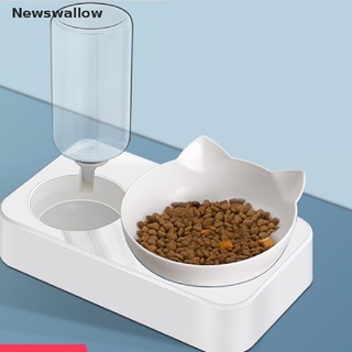 [ns] alimentador automático para mascotas, perro, gato, tazón de comida con dispensador de agua doble, cuenco para beber [newswallow]