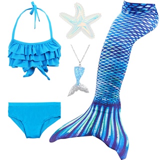 5pcs niña sirena disfraz traje de baño Cosplay vestir usado para niños edad 3-12 baño Frolic