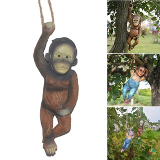 Linda estatua De mono pintada a mano De Resina Para decoración De jardín/patio al aire libre