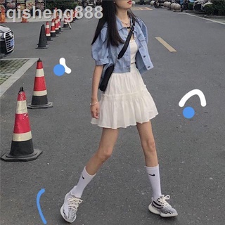 Falda Blanca Plisada Mujer Cintura Alta Suelta Y Delgada Verano 2021 Nueva Versión Coreana De La Esponjosa Una Línea De Corta Tendencia