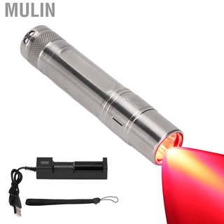 mulin portátil dispositivo de terapia infrarroja led luz roja lámpara de acero inoxidable bombilla shell para aliviar el dolor (1)