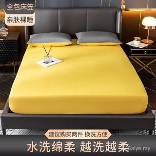 1 sábana bajera ajustable de algodón para cama individual/Queen/King Premium, Getah Keliling: Tilam Cadar DMxl (3)