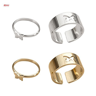 Beau 1 Par de anillos de pareja con forma de mariposa Para pareja/boda compromiso (1)