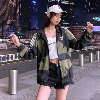 Moda Unisex cortavientos coreano camuflaje béisbol uniforme chamarra deportiva