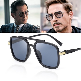 Clásico Marvel Iron Man Downey Spider-Man mismo estilo de los hombres de doble haz de gran marco cuadrado gafas de sol gafas de sol Anti-azul luz espejo