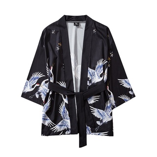 [ufas] kimono japonés de cinco puntos de verano con mangas para hombre y mujer/blusa top jacke (1)