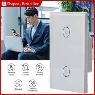 nuevo us standard tuya smart wifi touch switch remoto teléfono móvil app control [clara]