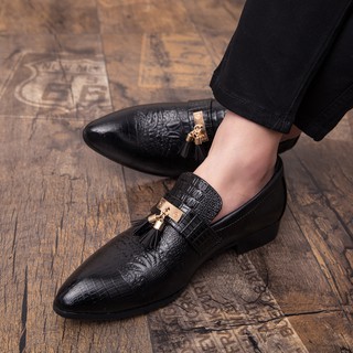 Hombres Slip-On zapatos PU borla de negocios mocasín Oxford zapatos Formal zapatos