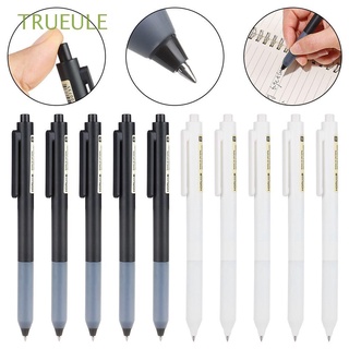 TRUEULE 5 pcs Office Gel Pen School Signature Ink Pen Neutral Pen Matte Black Student 0.5mm Press Writing Supplies/Multicolor