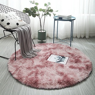 [Sustractionlives] alfombra redonda decoración redonda Ultra suave y moderna alfombra de felpa para habitación de hogar
