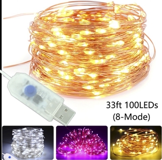 5M/10M LED cadena de luces de alambre de cobre luces de hadas/8 modo de función luz de noche/luces de hadas de boda fiesta de navidad decoración interior lámpara
