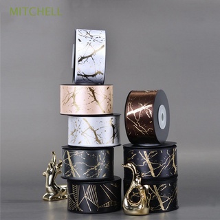 mitchell 10 yardas cintas de satén decoración de boda diy manualidades cadena de envoltura de flores de lujo patrón de mármol impreso lámina de oro regalos cuerda de embalaje (1)