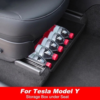 Pzs Para 2021 Tesla 2 ely debajo De la silla caja De almacenamiento De Alta capacidad organizadora sintenedor De tela De cajón accesorios Para coche (3)