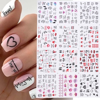 12 pzs calcomanías De Letras De Amor Para uñas/decoración De uñas/manicura/Arte en uñas
