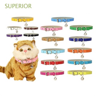 Correas para mascotas De cuero suave ajustable con campana para mascotas/correa para cuello/Cachorro Gato/Collar Multicolor