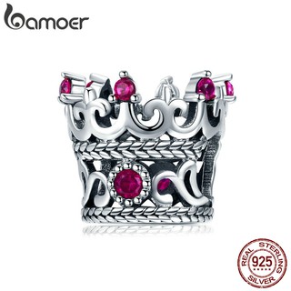 BAMOER 925 Sterling Silver Princess Queen Crown Tiara Beads Bracelet (1)