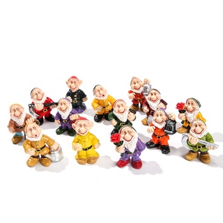 Sc 14 piezas miniatura de resina de cuento de hadas enanas figuritas de jardín Mini elfos estatuas juguete para Micro paisaje musgo Bonsai decoración