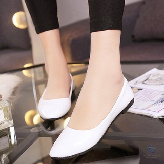 Women Ladies Ballet Flat Shoes Casual Loafers PU Leather Breathable Anti-slip for Party
