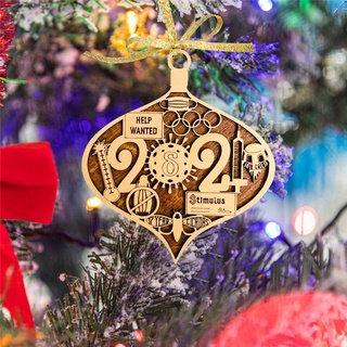 2021 colgante de madera de navidad decoración árbol de navidad colgante 2021 recuerdo adorno hi
