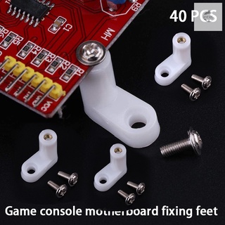 40pcs pcb plástico blanco en forma de l pies utilizados para fijar los pies de plástico l placa base consola de juegos 19.37*19.94*8.78 mm