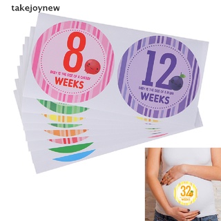 [takejoynew] 16 unids/set pegatinas de embarazo hito mujeres semanal vientre ropa pegatinas