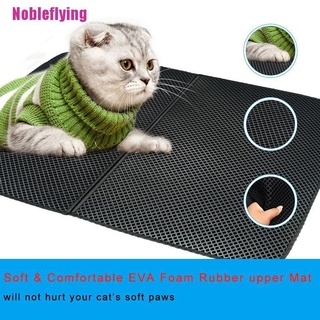 [Nobleflying] alfombrilla de arena para gatos de doble capa, alfombrilla para mascotas, alfombra EVA, antisalpicaduras, 55 x 70 cm