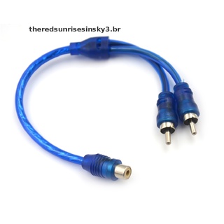 [theredsunisesinsky3]Br) 1 Rca hembra a 2 Macho/Conector De cable De cable Adaptador De audio Estéreo Y.