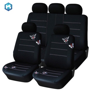 funda de asiento de coche universal fit accesorios interiores mariposa negro fundas de asiento