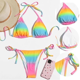 Conjunto De bikini Sexy para mujer bsefts.br De dos piezas con estampado De Tie-Dye