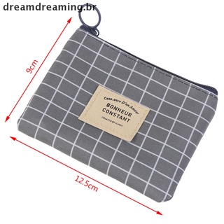 [dreamdreaming.br] 1 pza monedero de lona para llaves/tarjetero/monedero pequeño con cremallera/cartera.