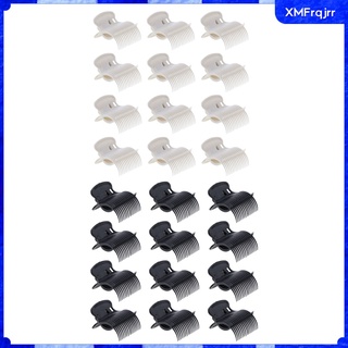 12Pcs Plastic Hot Roller Super Clips DIY Hair Styling Curler Claw ClampsBeige