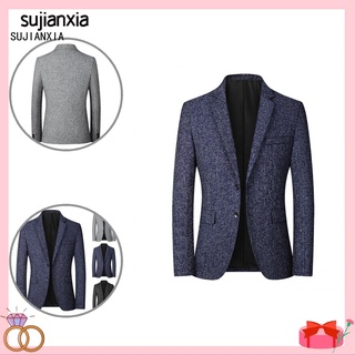 <over> Autumn Winter Suit Coat Handsome Pockets Suit Coat Comfy for Wedding