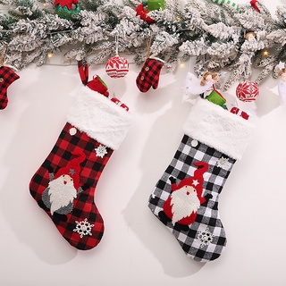 Calcetín decorativo De navidad con estampado De navidad exquisito tejido