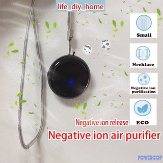 Personal Wearable purificador de aire collar Mini portátil Freshner ionizador generador de iones negativos para viajes Home poweroop
