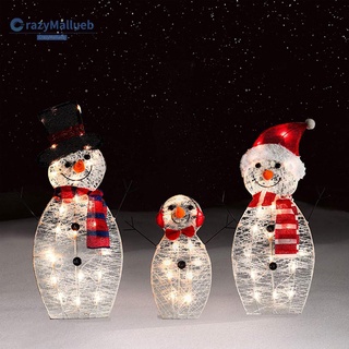 Crazymallueb ❤ Muñeco De Nieve De Navidad LED Cadena De Luz De Año Nuevo Adornos Para El Hogar Patio Jardín