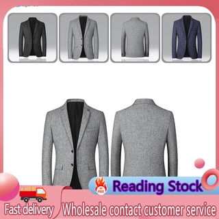 YG_ Formal Men Blazer Pure Color Two Buttons Blazer All Match for Wedding