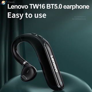 Lenovo TW16 auriculares inalámbricos Earhook Earbud con micrófono estéreo 40 horas para conducir reunión [Flash]