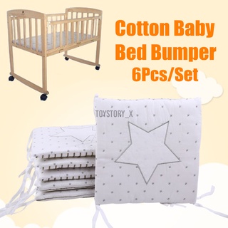 6 unids/set de algodón bebé cuna cuna parachoques niño bebé cama protector almohada
