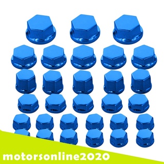 [20thonline] 30 pzs funda de tornillo y tuerca Para Motocicleta Azul