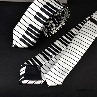 jul: teclado de piano blanco y negro para hombre corbata clásica slim skinny music tie