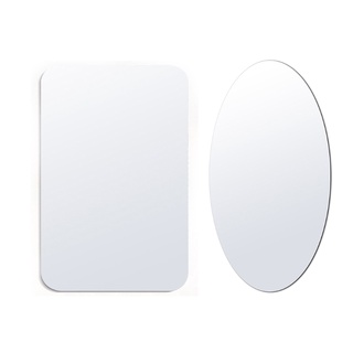 Sc autoadhesivo espejo de pared pegatina Oval rectangular espejo papel pintado extraíble reflectante pegatinas sala de estar baño decoración del hogar