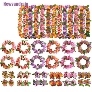 newsandrain 4 unids/set hawaiano flor leis garland collar diy decoración vestido de fiesta
