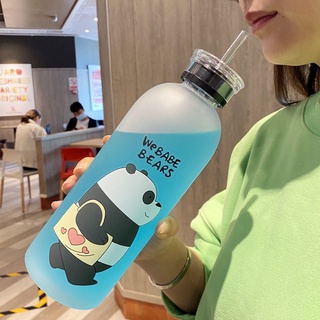 gran capacidad de 1000 ml de plástico de paja botella de agua taza estudiantes coreano lindo taza ins portátil botella taza