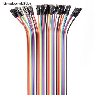 [time3] 40pcs 20 cm 2.54 mm hembra a hembra tabla de pan cable de alambre para arduino [time3] (2)