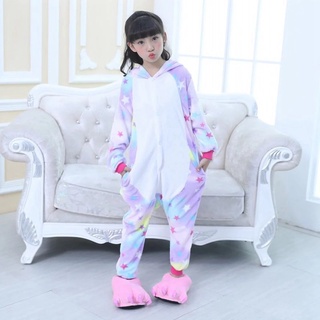 Unicornio Onesie franela pijamas niños niñas pijamas ropa de dormir niño Baju Tidur