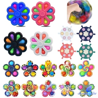 Spinner Pop It Fidget Toys Anti estrés Sensorial Spiner Rapido Colorido Autismo niños especialescon burbujas sensoriales estampadas y colores (1)