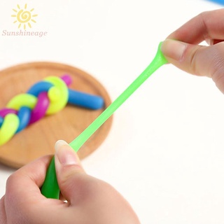 6 piezas de goma suave fideos elásticos cadena Fidget alivio del estrés juguetes