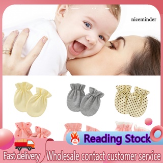 Nice_1 par de guantes de bebé ecológicos con lindo patrón de algodón para bebés recién nacidos antiarañazos manoplas para protección facial